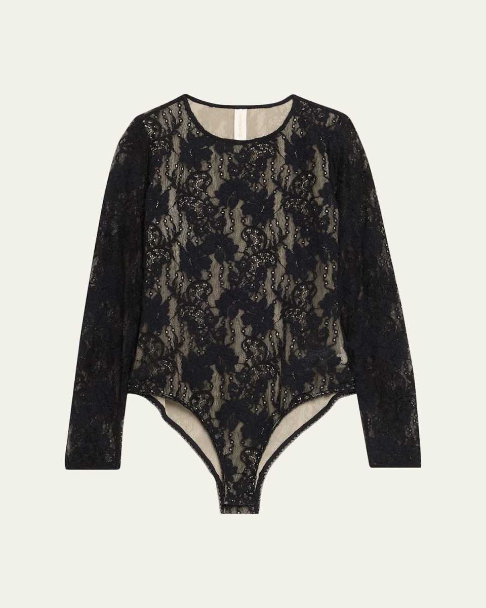 Long-Sleeve Lace Bodysuit